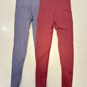 Ribbed Leggings Set - purple & pink